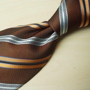 Ermenegildo Zegna RECENT Brown Orange Blue Tie